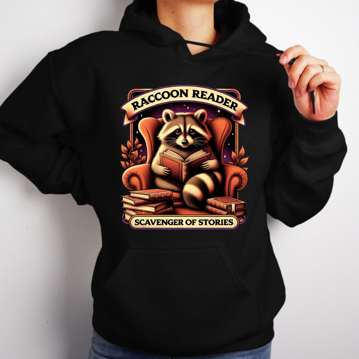 Raccoon Reader | Hooded Sweatshirt