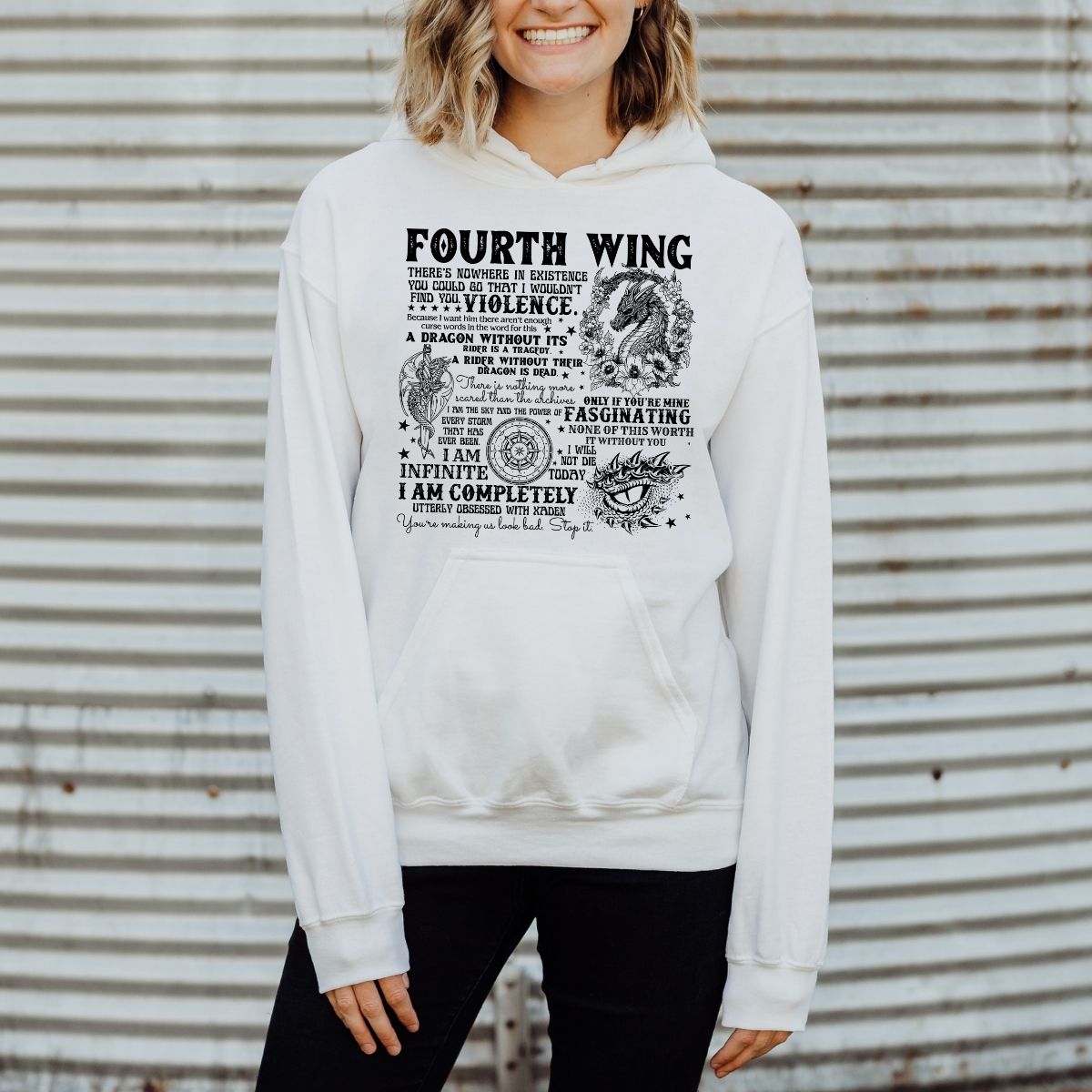 Fourth Wing Quotes | Hooded Sweatshirt