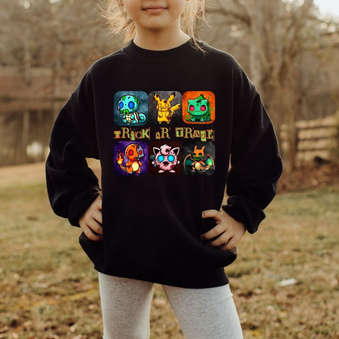 Toddler & Youth Black Crewnecks - Halloween Themed