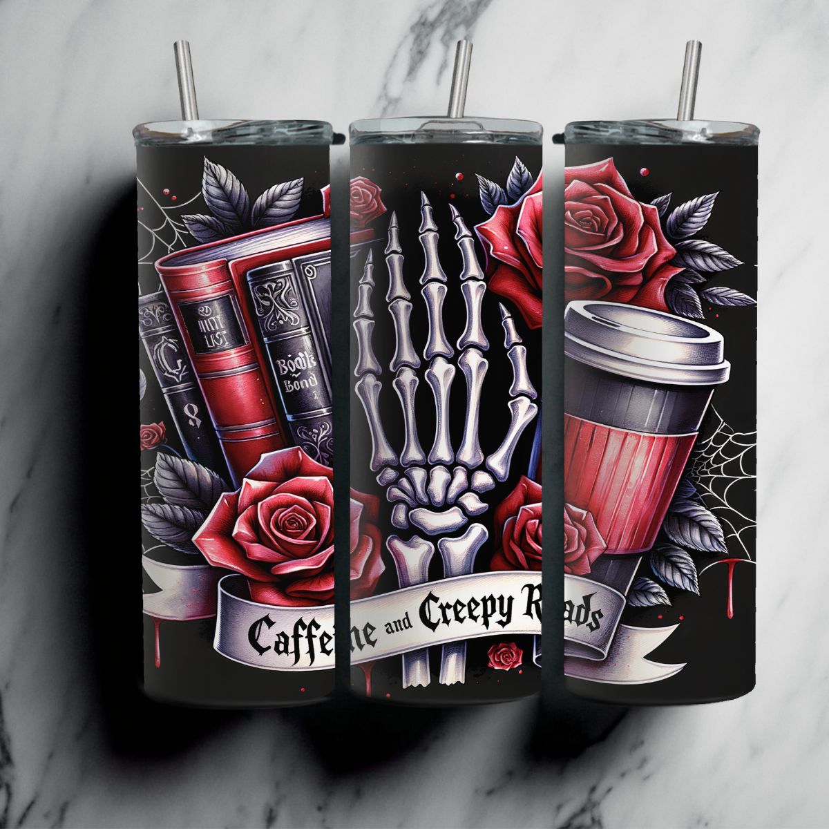 Caffeine & Creepy Reads | 20oz. Tumbler