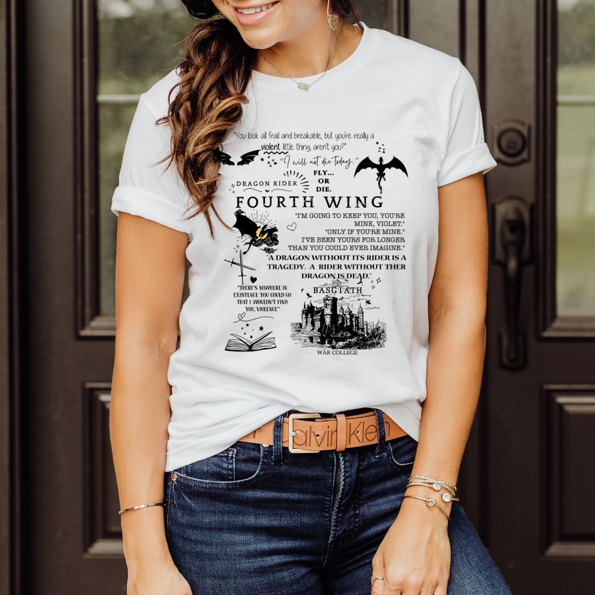 Fourth Wing Dragon Rider Quotes | T-Shirt