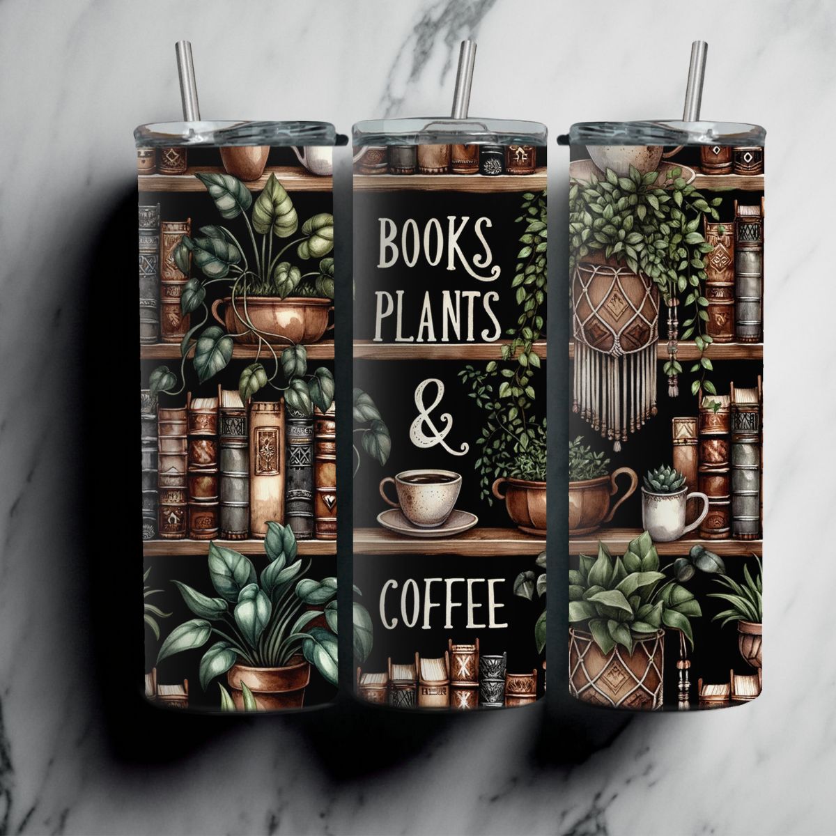 Books, Plants & Coffee | 20oz. Tumbler