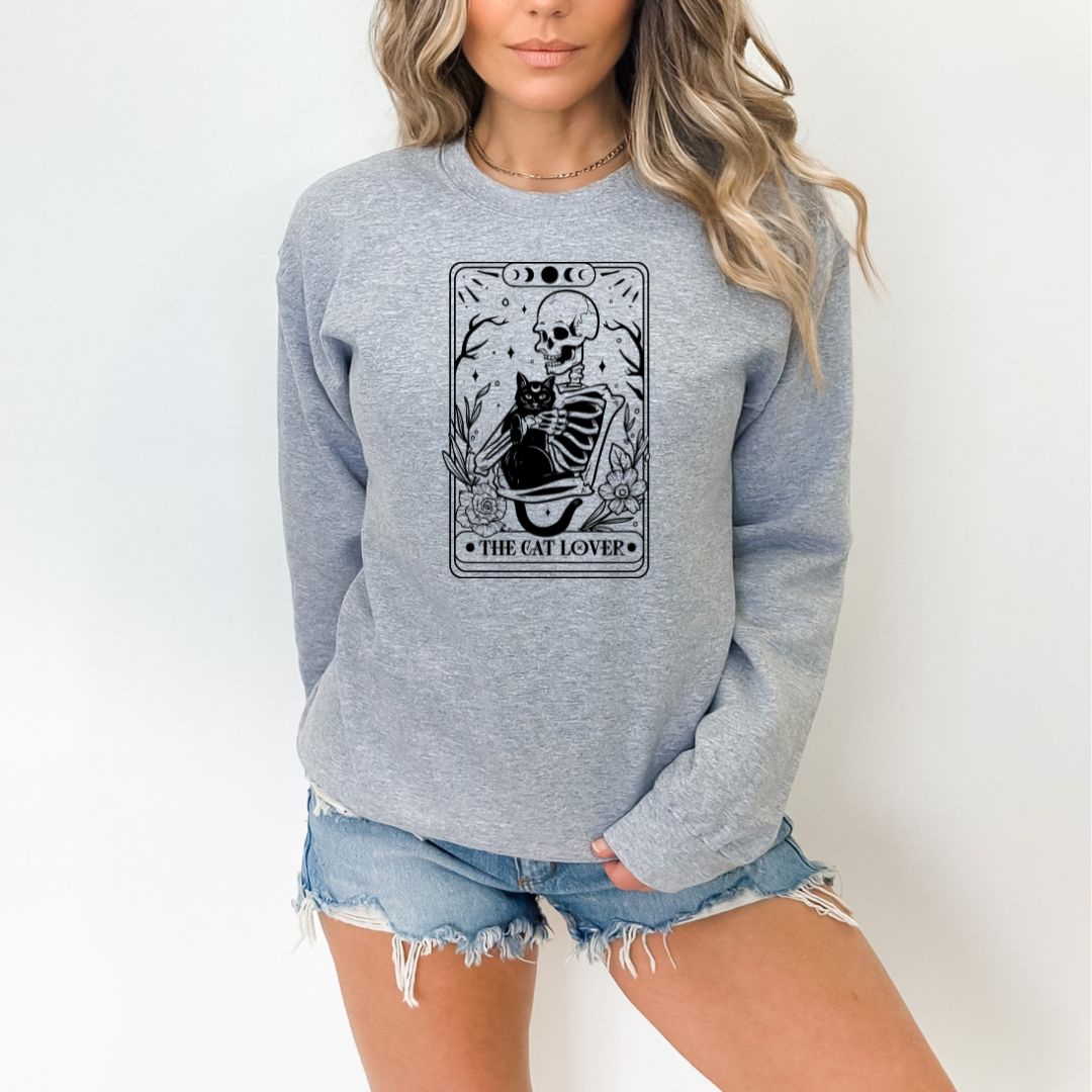 Skeleton Cat Lover Tarot Crewneck