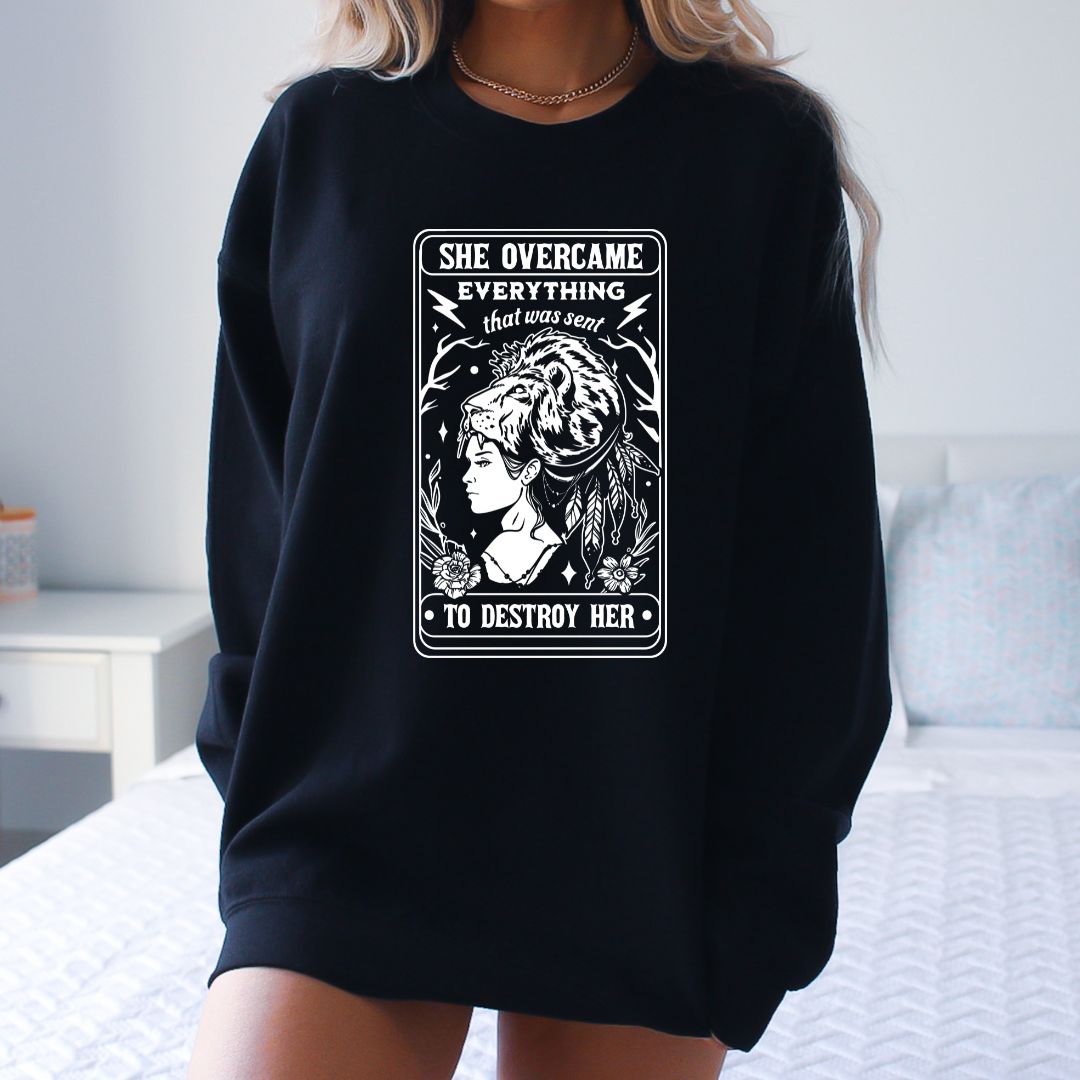 She Overcame Tarot Crewneck