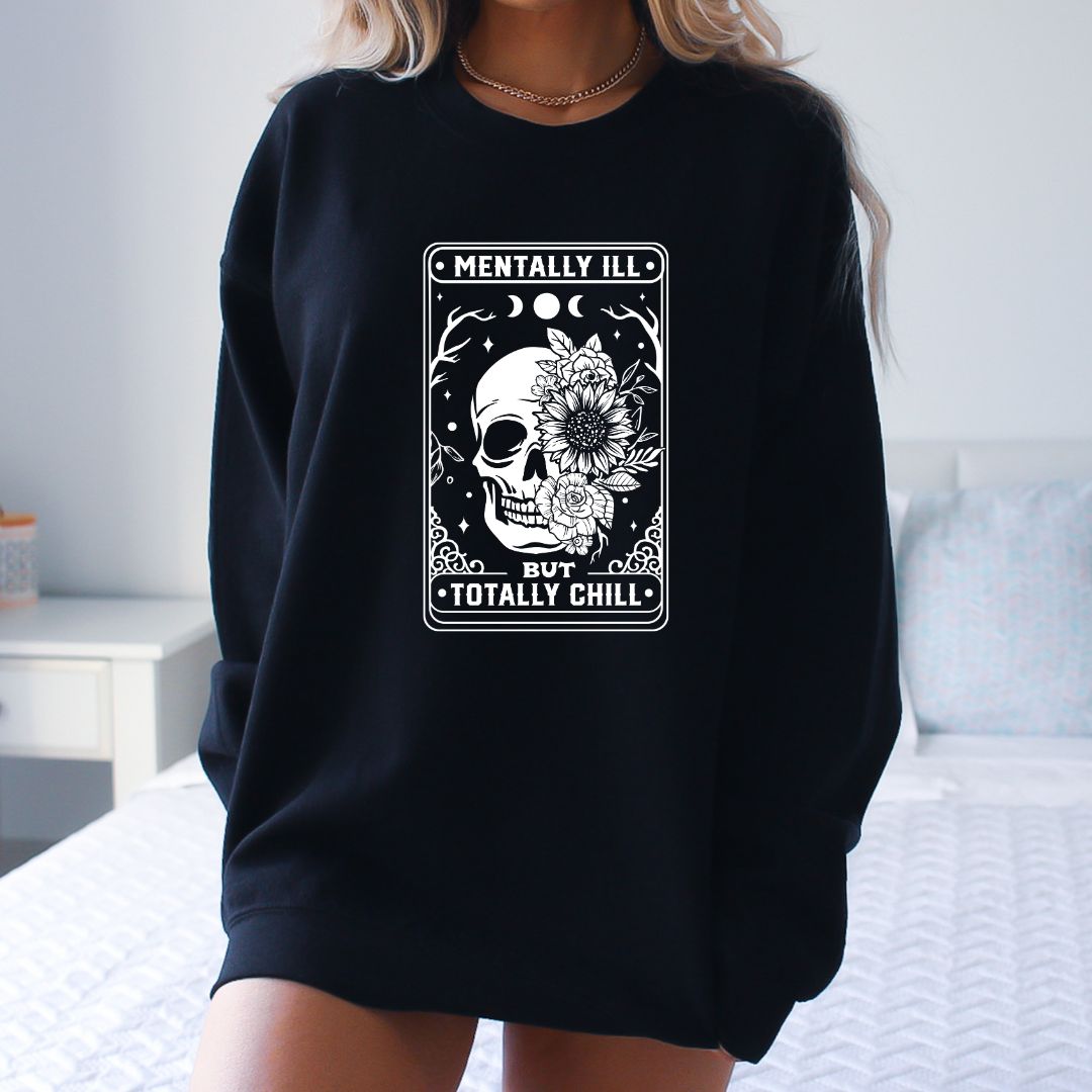 Skeleton Totally Chill Tarot Crewneck