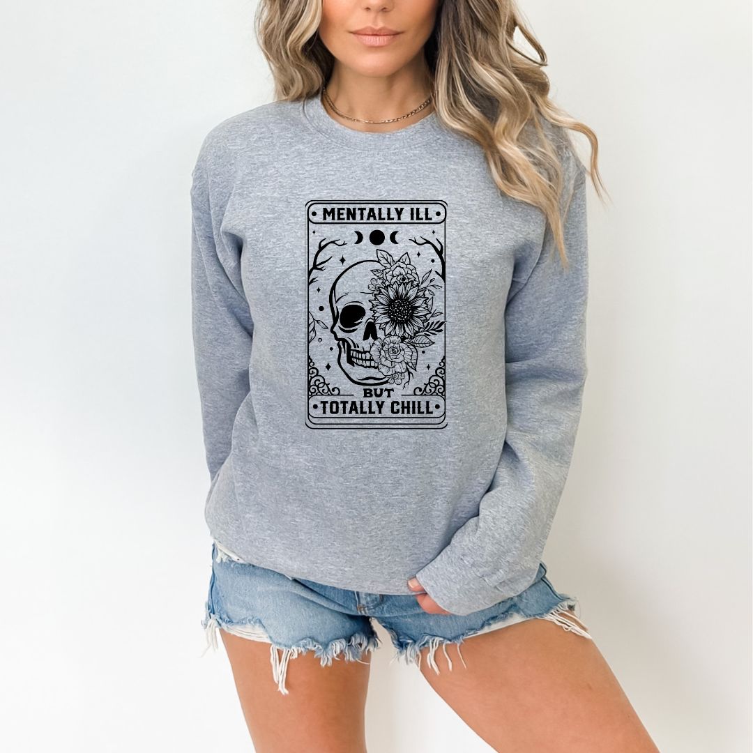 Skeleton Totally Chill Tarot Crewneck