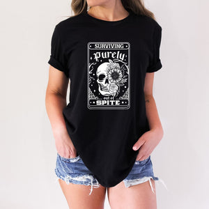 Purely Surviving Skeleton Design Tarot T-Shirt