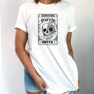Purely Surviving Skeleton Design Tarot T-Shirt