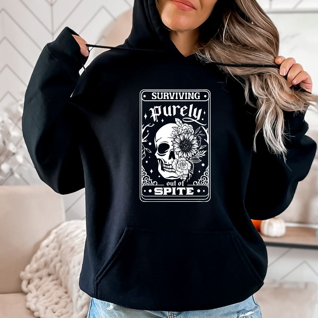 Purely Surviving Skeleton Design Tarot Hoodie
